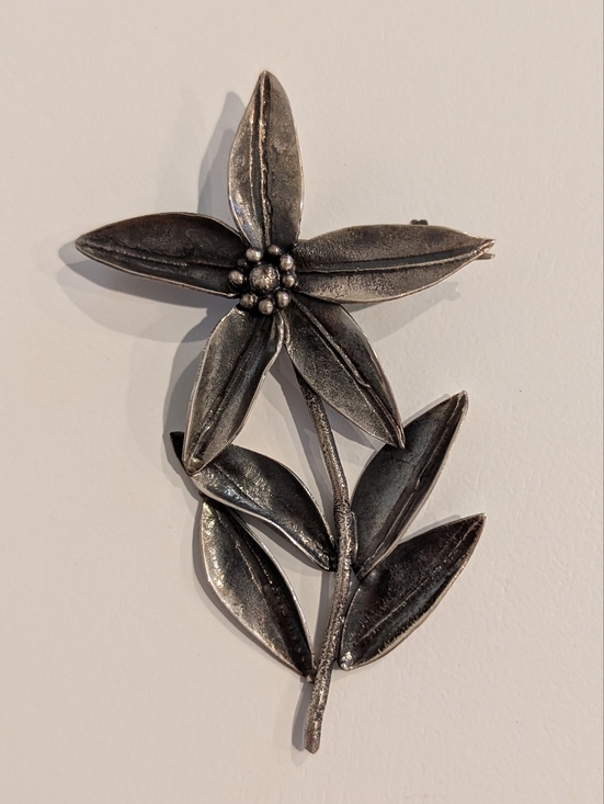 Jewelry - Vintage Silver Floral Leaf Brooch Pin
